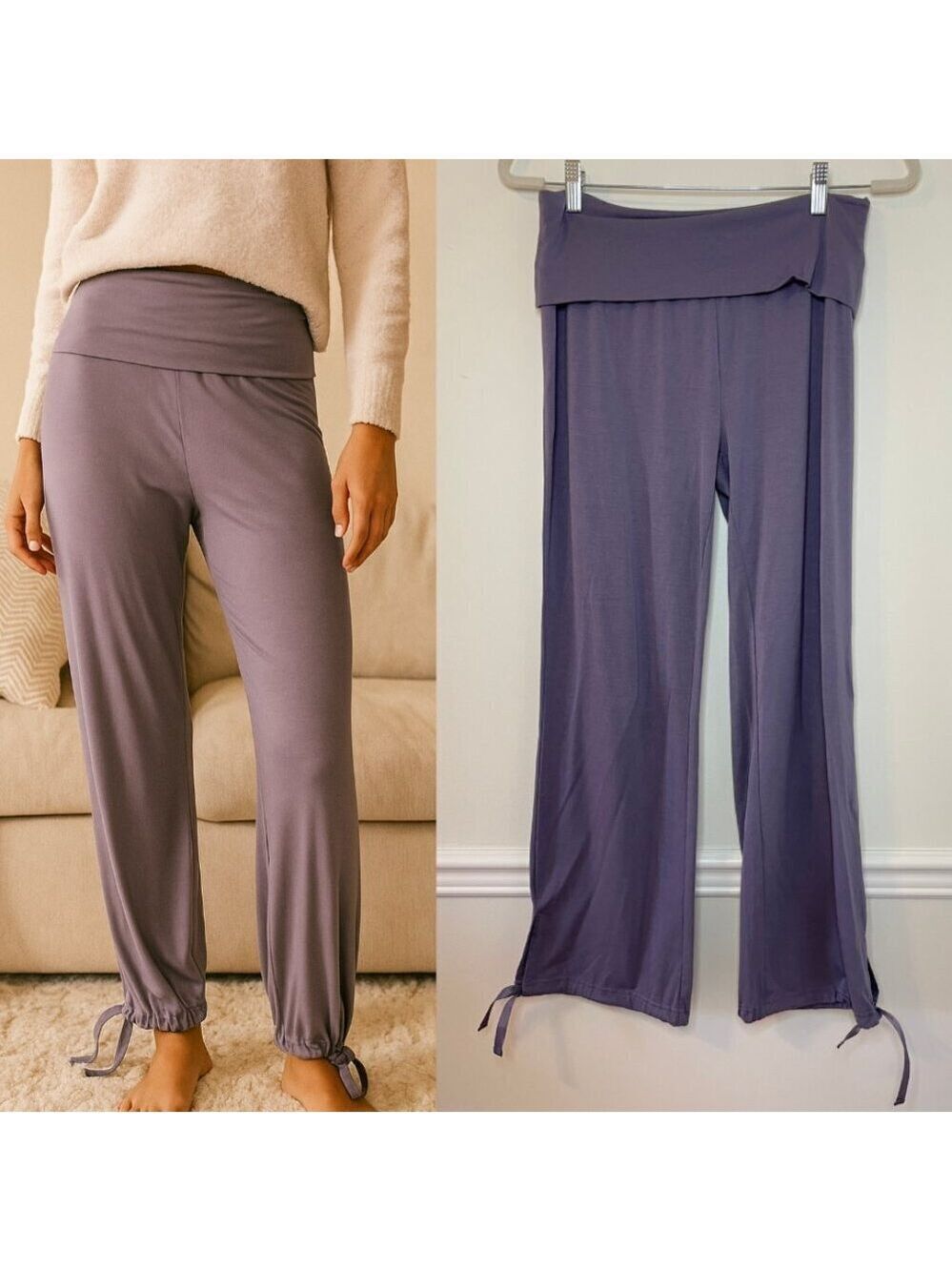 Diadora Fold Over Pants with Cuff Cinch Lounge Jogger M